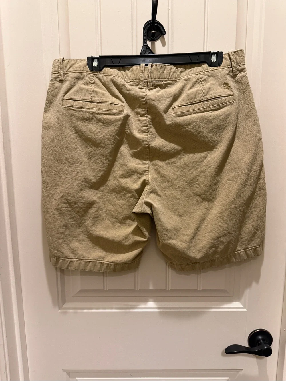 Original Penguin Men's Khaki Flat Front Cotton Shorts